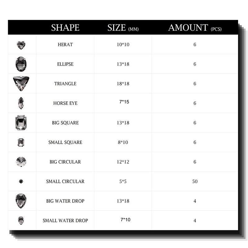 TANOSII Sew on Rhinestones 100 PCS Mixed Shapes Glass Rhinestones Sew on Crystal Gems Mental Flatback with Silver Claw for Jewelry Crafts Clothes Shoes Costume Garment Gray - Image 5